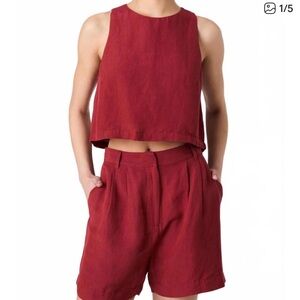 French Connection Set - Birdie Linen Shell Top + Walking Shorts